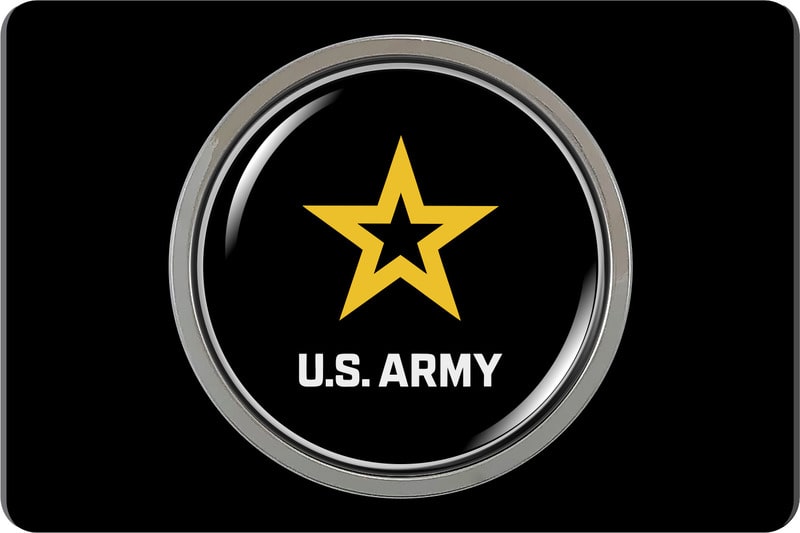 U.S. Army Star Logo - Tow Hitch Cover with Chrome Metal Emblem